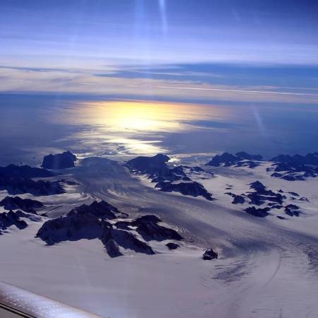 Picture captured by NASA's IceBridge, Helheim/Kangerdlugssuaq region of Greenland (on 11 Sep 2016). Image Credit: NASA/John Sonntag